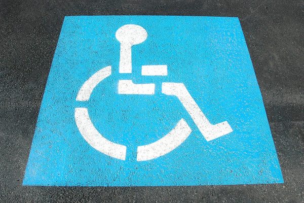 handicap parking, sign, painted